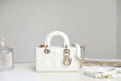 LADY D-JOY MICRO 16 IN WHITE LAMBSKIN