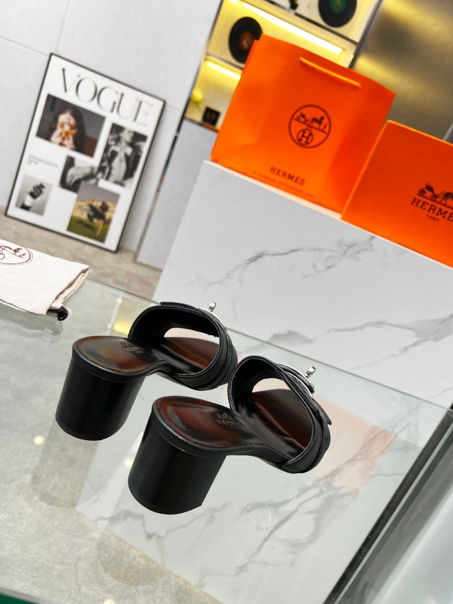 Gigi 50 Sandal Black Calfskin