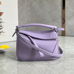 LOE MINI 18 PUZZLE BAG IN LIGHT PURPLE CALFSKIN