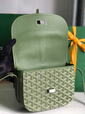 BELVEDERE MM BAG 21 IN GREEN GOYARDINE CANVAS AND CALFSKIN