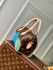 LV x YK SPEEDY BANDOULIÈRE 20 IN BROWN MONOGRAM COATED CANVAS AND CALFSKIN