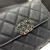 23P Flap Bag 15cm Black Caviar Gold Hardware