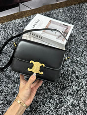 TRIOMPHE TEEN 18 BLACK COWHIDE LEATHER
