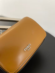 FENDI MINI FIRST SIGHT 13 BAG IN COPPER BROWN CALFSKIN WITH SILVER HARDWARE