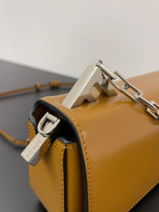 FENDI MINI FIRST SIGHT 23 BAG IN COPPER BROWN CALFSKIN WITH SILVER HARDWARE