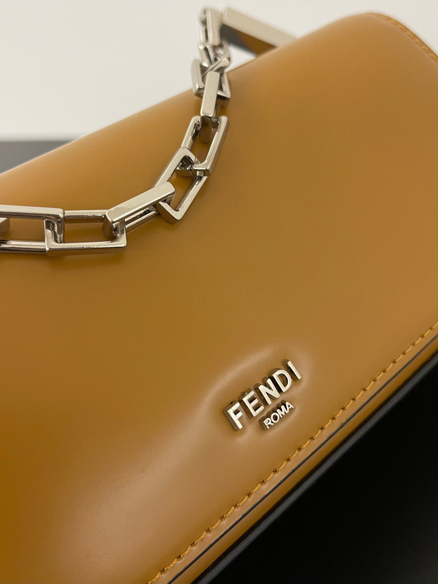 FENDI MINI FIRST SIGHT 23 BAG IN COPPER BROWN CALFSKIN WITH SILVER HARDWARE