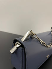 FENDI MINI FIRST SIGHT 23 BAG IN INDIGO BLUE CALFSKIN WITH SILVER HARDWARE