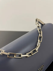 FENDI MINI FIRST SIGHT 23 BAG IN INDIGO BLUE CALFSKIN WITH SILVER HARDWARE