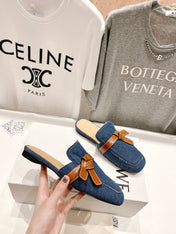 LW GATE BELTED MULE AEGEAN DENIM