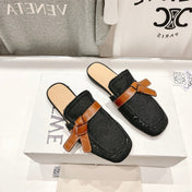 LW GATE BELTED MULE BLACK DENIM