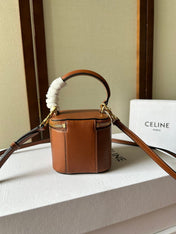 MINI VANITY CASE CUIR TRIOMPHE 9 IN BRONZE BROWN SMOOTH CALFSKIN