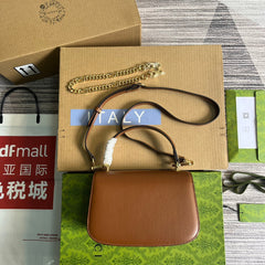 BLONDIE 23 TOP-HANDLE BAG CINNAMON BROWN CALFSKIN