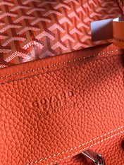 HARDY PM BAG 40 IN ORANGE GOYARDINE CANVAS AND TAURILLON LEATHER TRIM