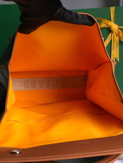 SAINT LÉGER BACKPACK 35 IN BROWN GOYARDINE CANVAS AND CALFSKIN WITH CARTOON PATCH