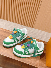 LV Trainer Maxi Sneaker White Mix Green Calfskin