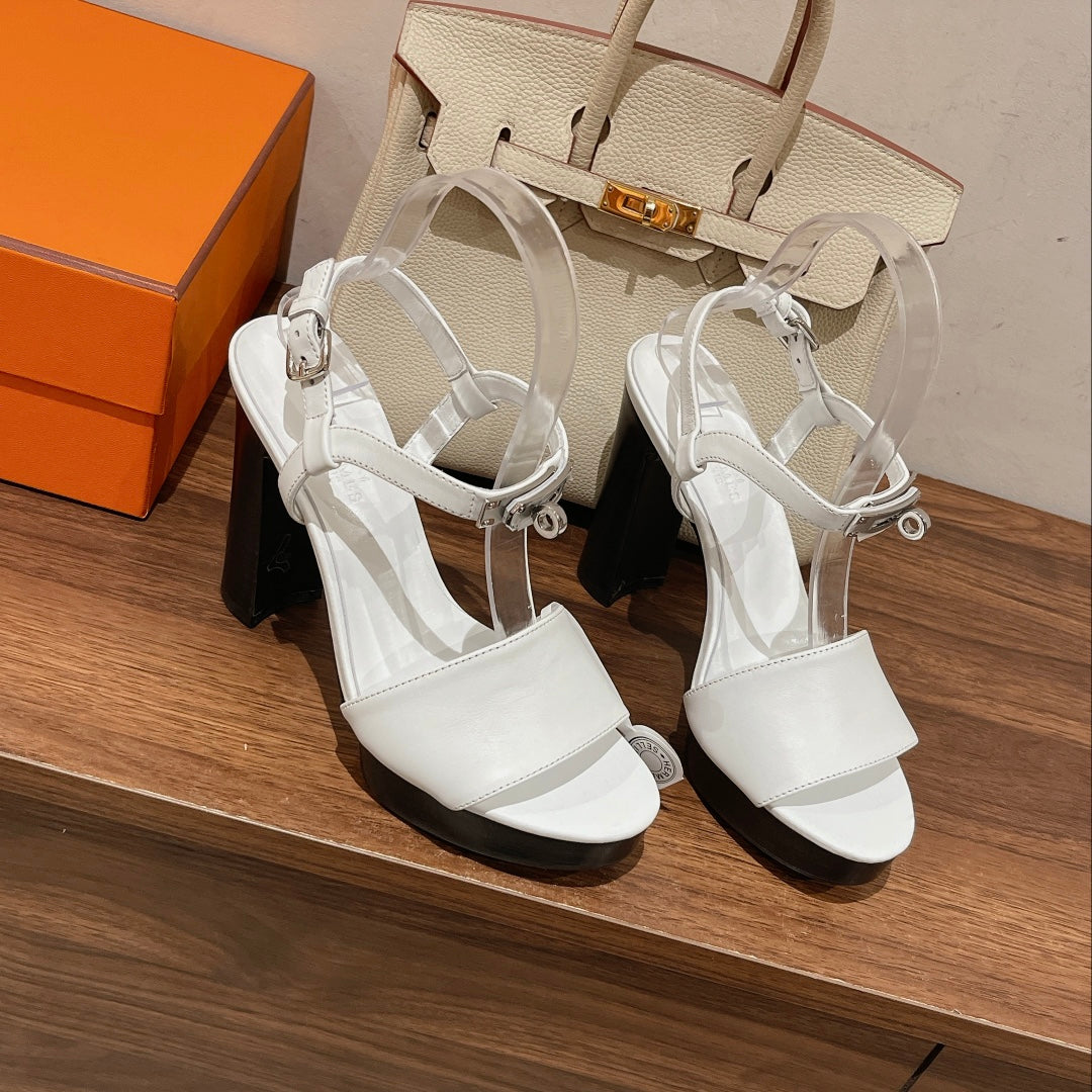 GLAM SANDAL 110 WHITE LAMBSKIN