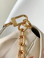 FAVORITE BAG 24 IN BEIGE MIX PINK MONOGRAM SOFT GRAINED COWHIDE