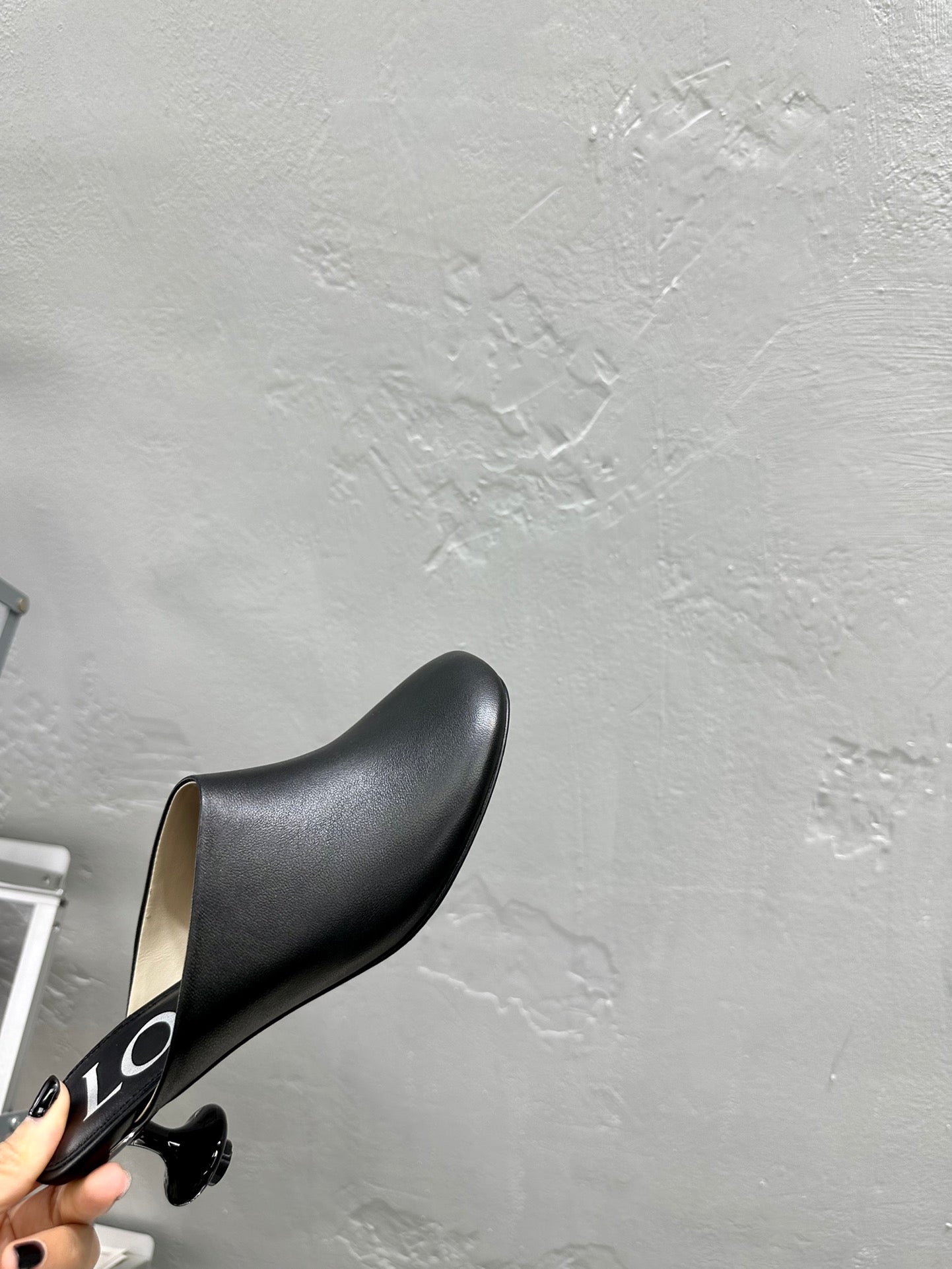 LW TOY MULE 55 BLACK CALFSKIN