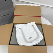 CRUSH SMALL TOTE BAG 27 IN WHITE CRUSHED CALFSKIN SILVER HARDWARE