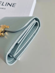 TRIPHOME 10 TRIFOLD WALLET CALFSKIN BLUE PASTEL