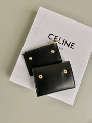 TRIPHOME 9 WALLET TWO-IN-ONE BLACK CALFSKIN