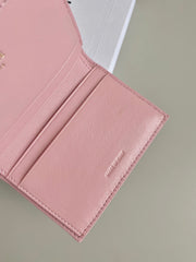 TRIOMPHE 9 WALLET TWO-IN-ONE PINK PASTEL CALFSKIN