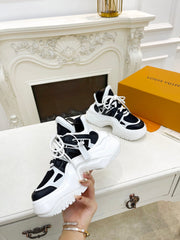 LV ARCHLIGHT 2.0 PLATFORM SNEAKER IN WHITE MIX BLACK MIX OF MATERIALS
