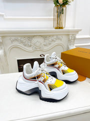 LV ARCHLIGHT 2.0 PLATFORM SNEAKER IN WHITE MIX YELLOW MIX OF MATERIALS