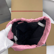 CRUSH LARGE TOTE BAG 46 IN PINK CRUSHED CALFSKIN SILVER HARDWARE