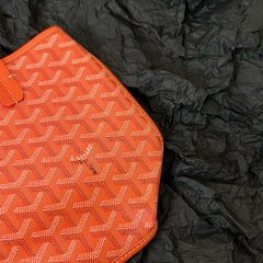 ANJOU MINI BAG 20 IN RED ORANGE GOYARDINE CANVAS AND CALFSKIN