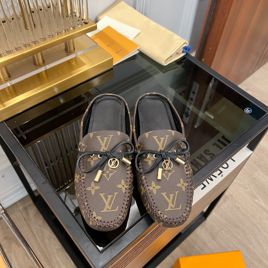 LV GLORIA FLAT LOAFER CLASSIC MONOGRAM BROWN