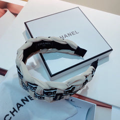 WHITE MIX BLACK FABRIC HAIRBAND 832193