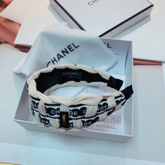 WHITE MIX BLACK FABRIC HAIRBAND 832193