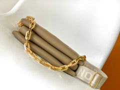 COUSSIN PM 26 IN BROWN MONOGRAM EMBOSSED LAMBSKIN GOLD HARDWARE