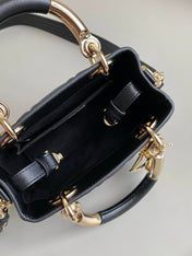 MINI LADY 19 BAG IN BLACK LAMBSKIN