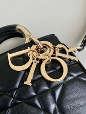 MINI LADY 19 BAG IN BLACK LAMBSKIN