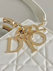 MINI LADY 19 IN WHITE LAMBSKIN