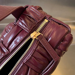 SMALL BRICK CASSETTE 23 IN WINE RED SOFT LAMBSKIN