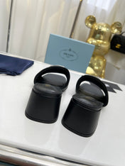 PRA EMBROIDERED SANDALS 45 BLACK LAMBSKIN