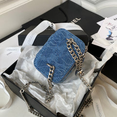 23P Vanity 11cm Denim Silver Hardware