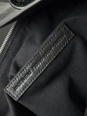 SUPERBUSY LARGE SLING BAG 42 IN BLACK LAMBSKIN