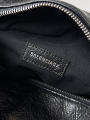 SUPERBUSY LARGE SLING BAG 42 IN BLACK LAMBSKIN