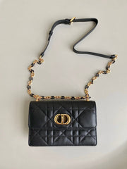 MINI CHAIN BAG 17 IN BLACK CALFSKIN