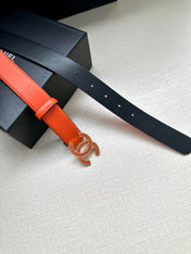 CHANEL 25S BELT 30 MM IN ORANGE CALFSKIN 616965