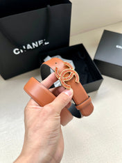 CHANEL 25S BELT 30 MM IN BROWN CALFSKIN 616969