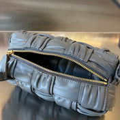 SMALL BRICK CASSETTE 23 IN ZINC GRAY SOFT LAMBSKIN