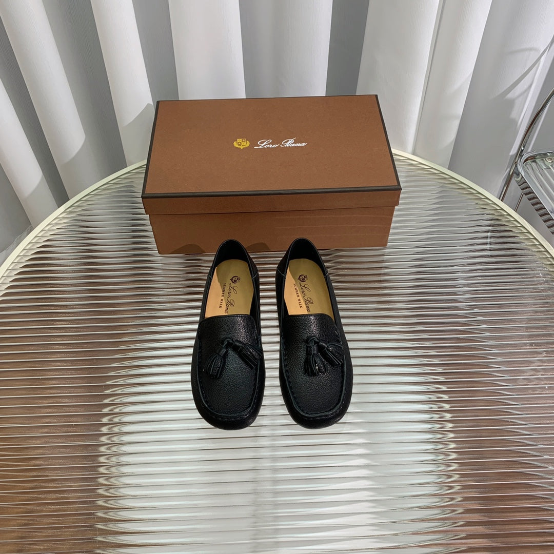 LP DOT SOLE WALK LOAFERS BLACK LAMBSKIN