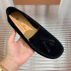 LP DOT SOLE WALK LOAFERS BLACK SUEDE