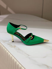 MARY JANE PUMP 7 CM IN EMERALD GREEN CALFSKIN