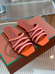 LP SPRIGHTLY CHARMS FLAT SANDAL BURNT ORANGE CALFSKIN